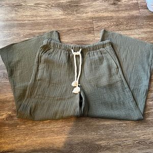 Up West cotton gauze wide leg pants